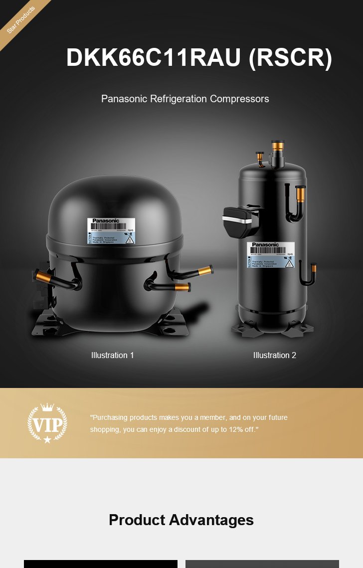 Panasonic Compressor DKK66C11RAU (RSCR), technical parameters pdf, structure diagram